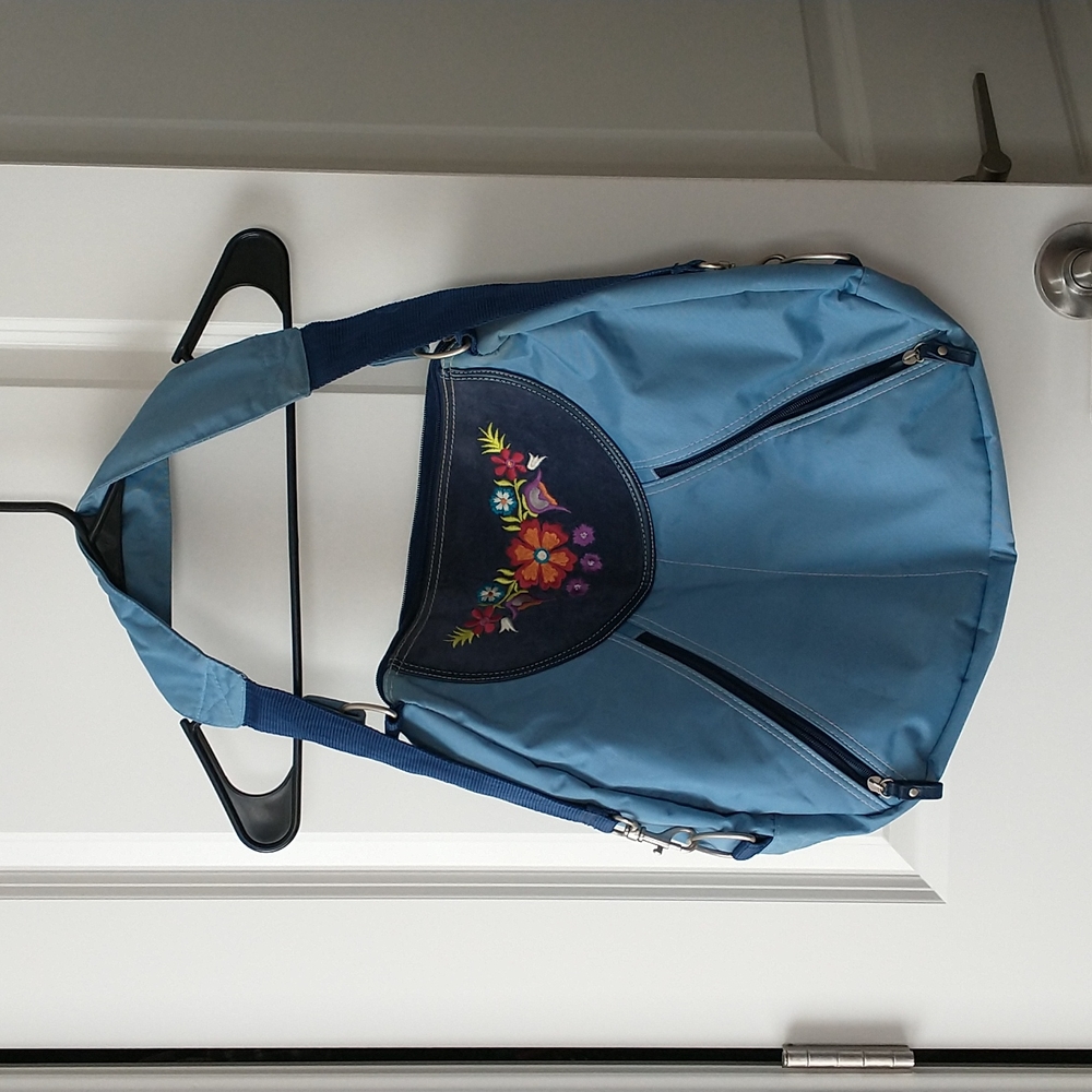 Huge blue floral bag
